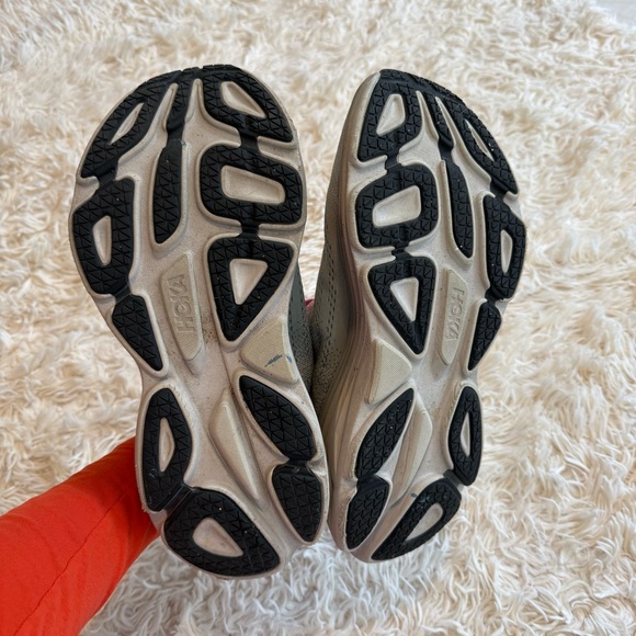 HOKA Bondi 8 Wide Running Shoes Gray Pink Lace Cushioned Women’s 9.5 2E - Picture 4 of 8